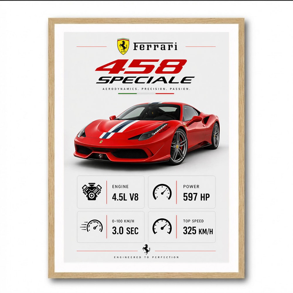 Ferrari 458 Speciale Supercar Art Print