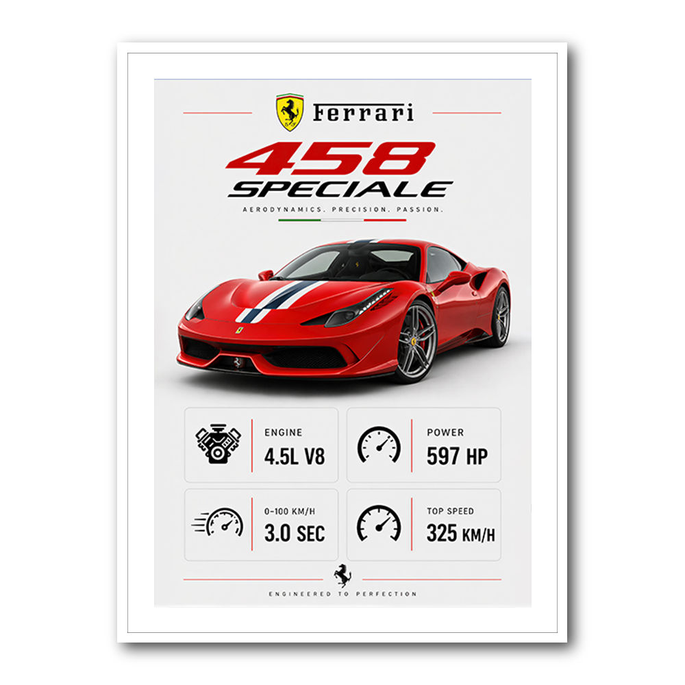 Ferrari 458 Speciale Supercar Art Print