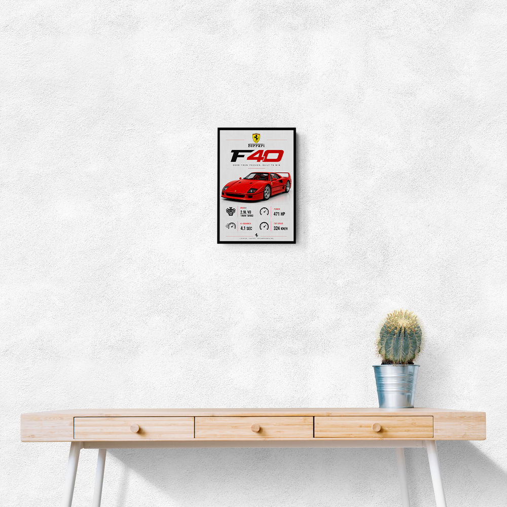 Ferrari F40 Sports Car Wall Art