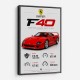 Ferrari F40 Sports Car Wall Art