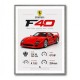 Ferrari F40 Sports Car Wall Art