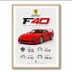 Ferrari F40 Sports Car Wall Art