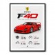 Ferrari F40 Sports Car Wall Art