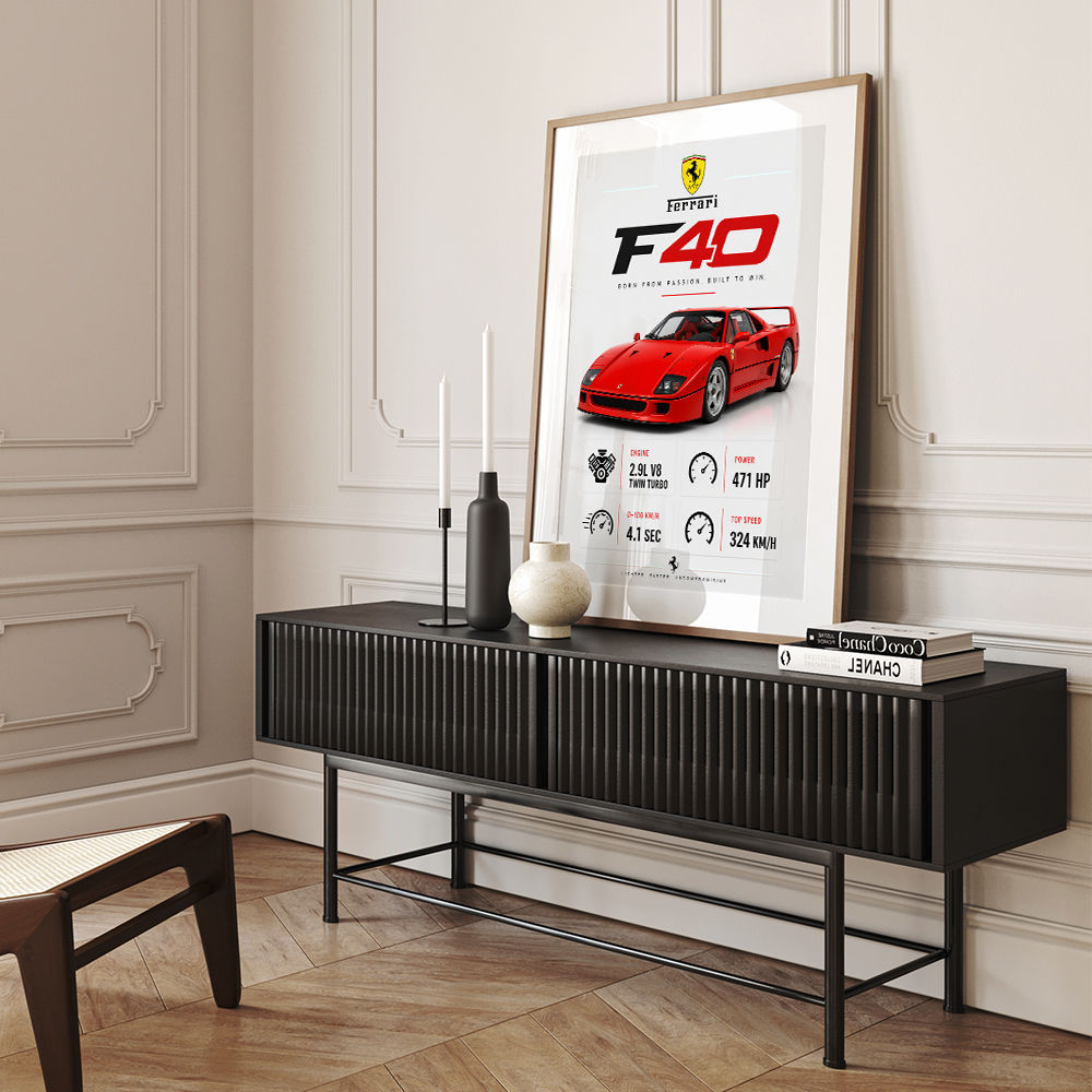Ferrari F40 Sports Car Wall Art