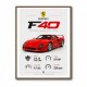 Ferrari F40 Sports Car Wall Art