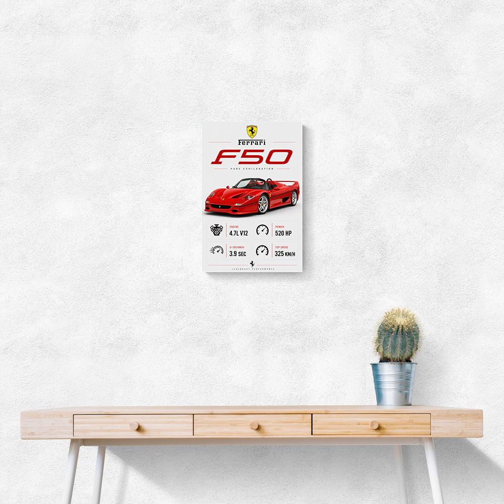 Ferrari F50 Sports Car Wall Art