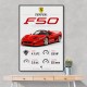 Ferrari F50 Sports Car Wall Art