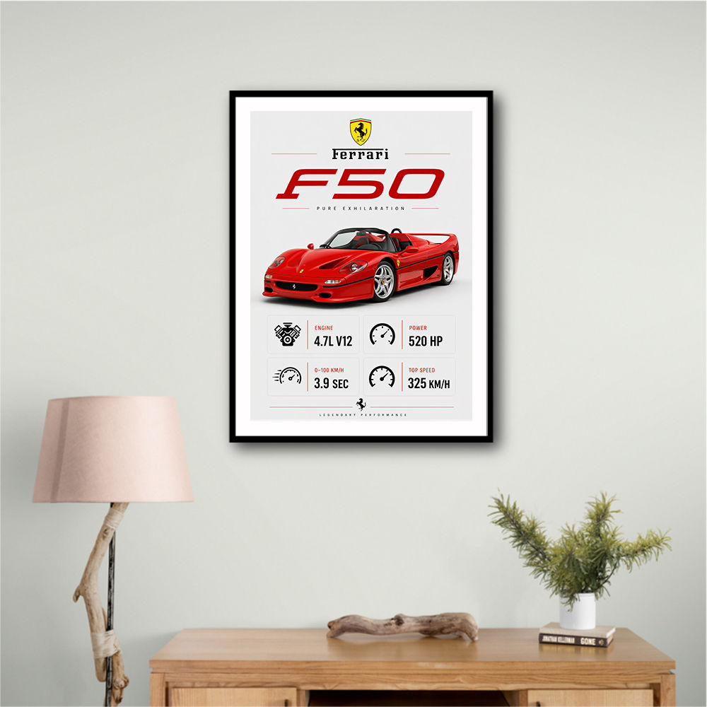 Ferrari F50 Sports Car Wall Art