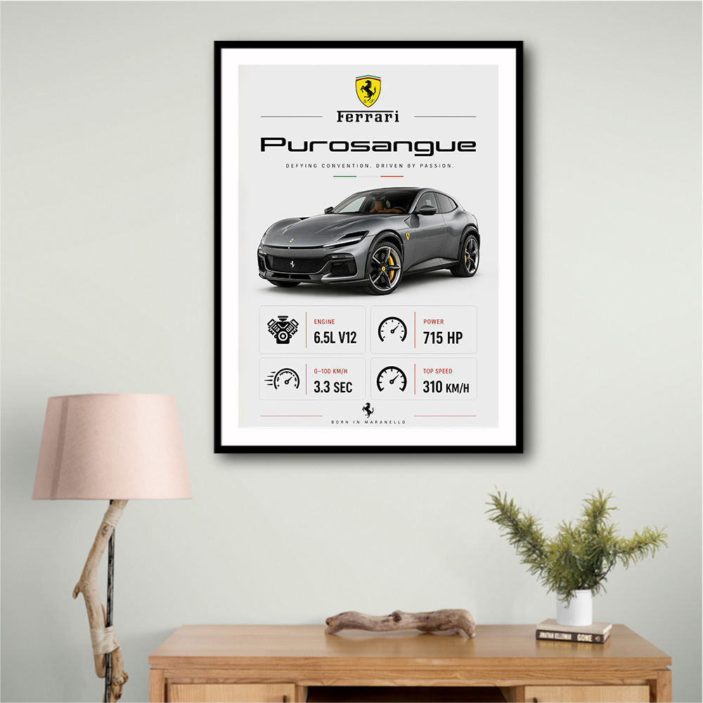 Ferrari Purosangue Supercar Wall Art