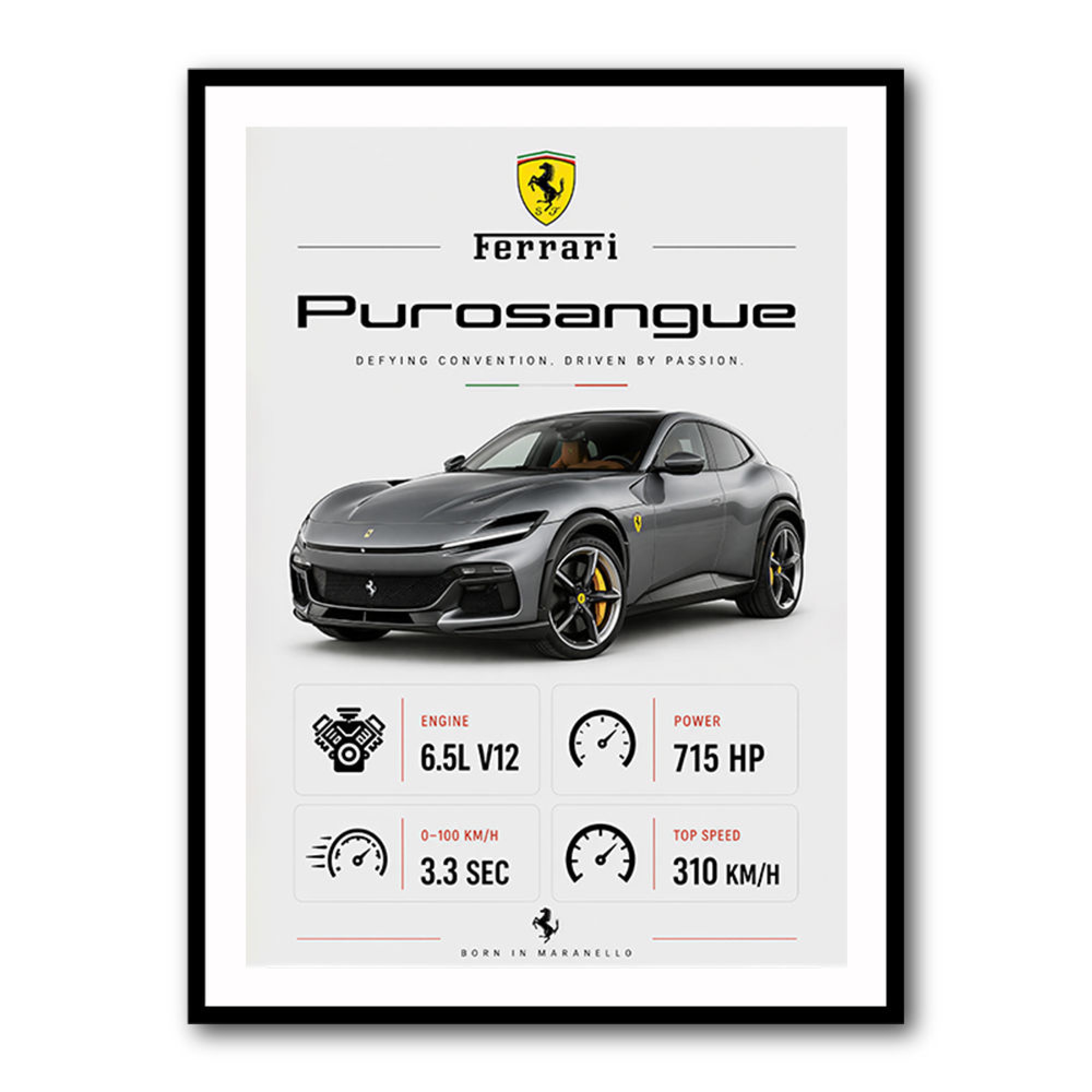 Ferrari Purosangue Wall Art Dubai | Luxury Performance SUV Print UAE