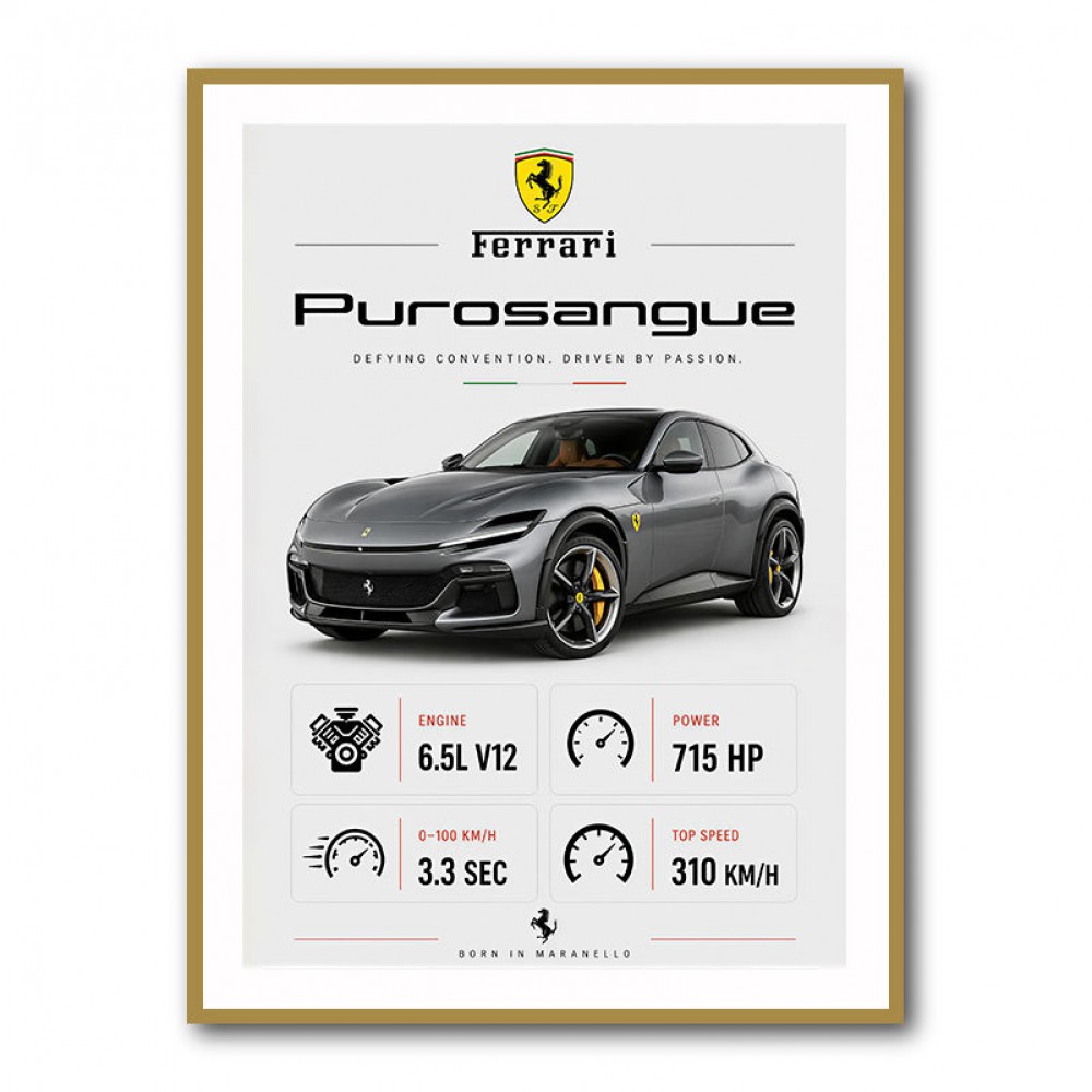 Ferrari Purosangue Supercar Wall Art