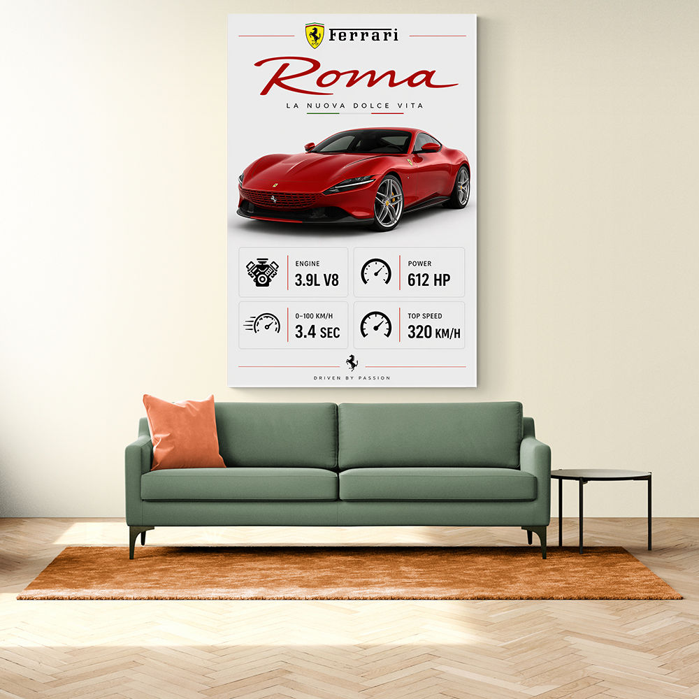 Ferrari Roma Sports Car Art Print