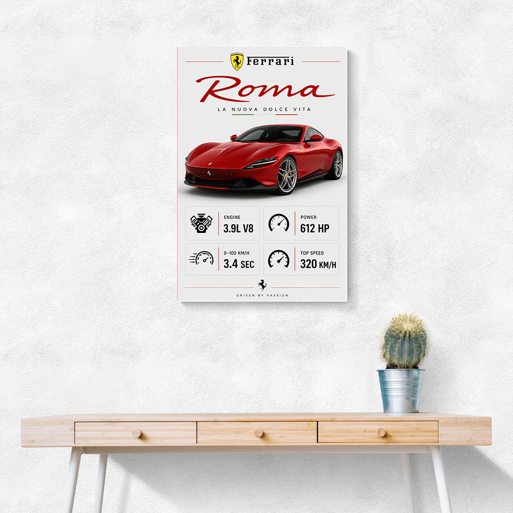 Ferrari Roma Sports Car Art Print