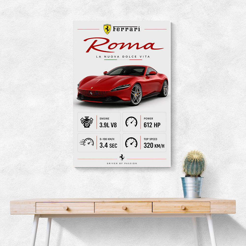 Ferrari Roma Sports Car Art Print