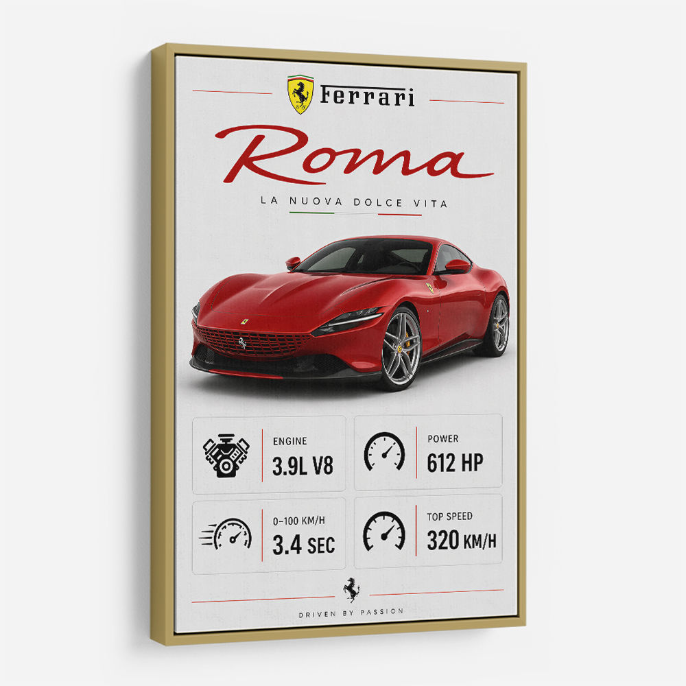 Ferrari Roma Sports Car Art Print