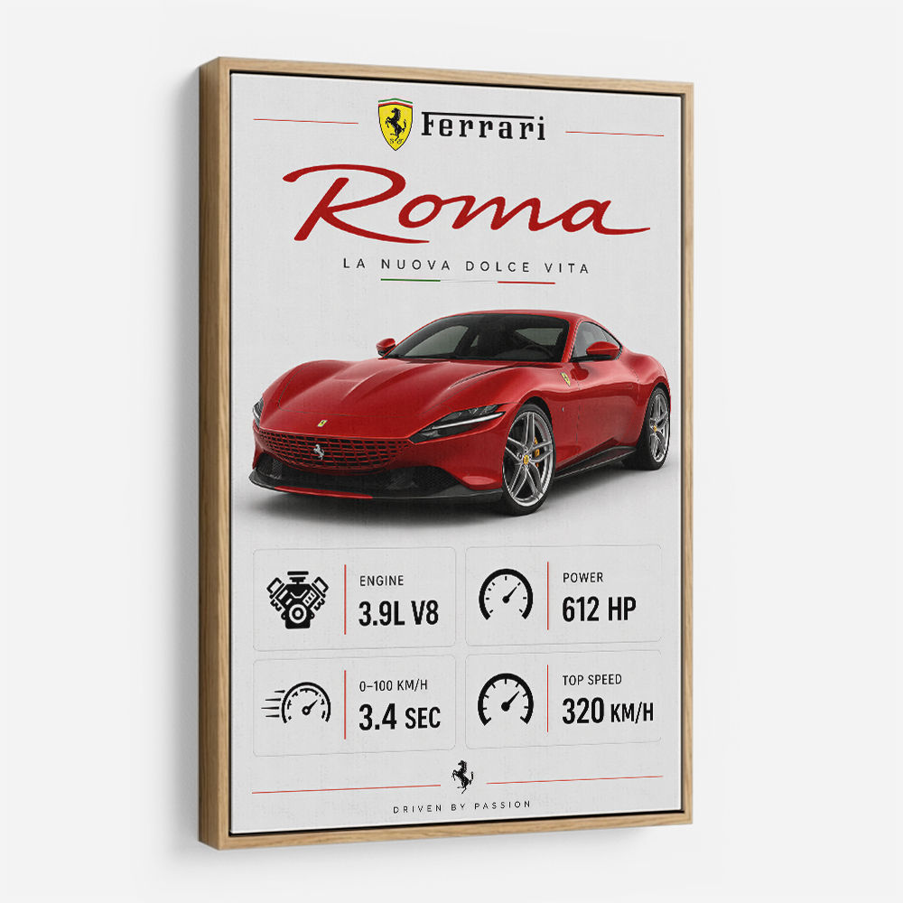 Ferrari Roma Sports Car Art Print
