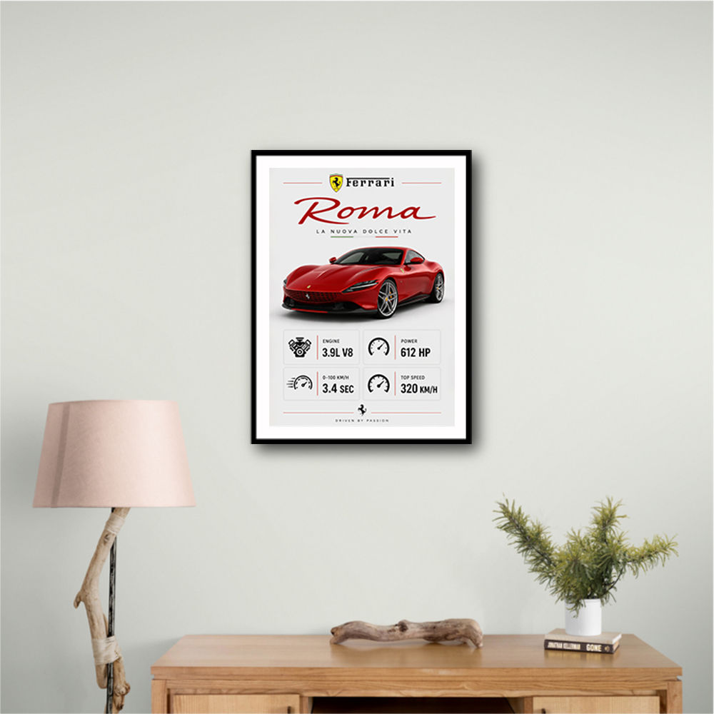 Ferrari Roma Sports Car Art Print