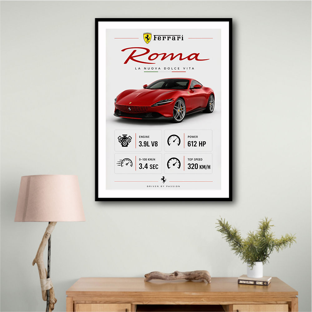 Ferrari Roma Sports Car Art Print