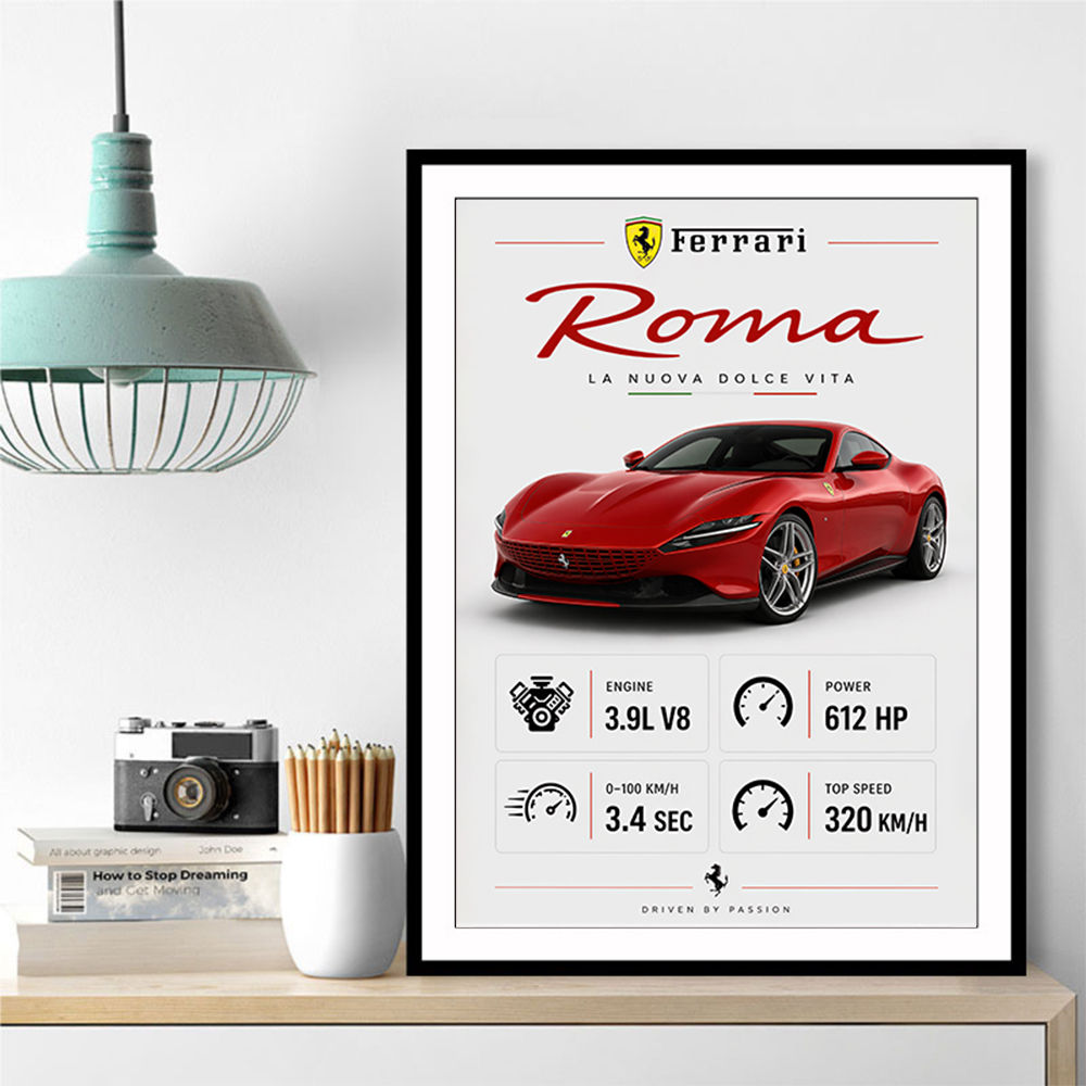Ferrari Roma Sports Car Art Print