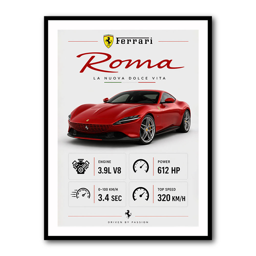 Ferrari Roma Sports Car Art Print