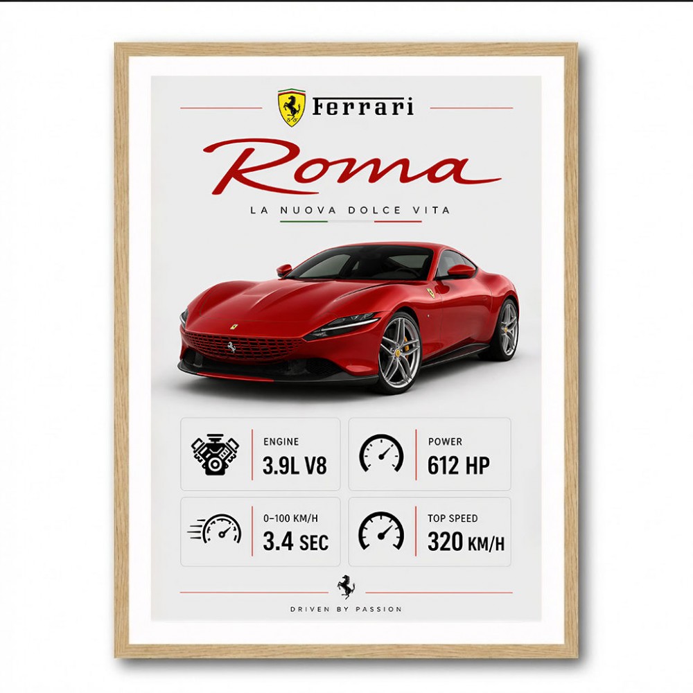 Ferrari Roma Sports Car Art Print