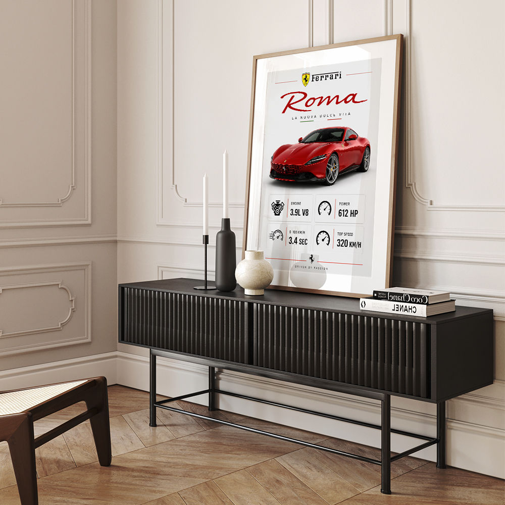 Ferrari Roma Sports Car Art Print