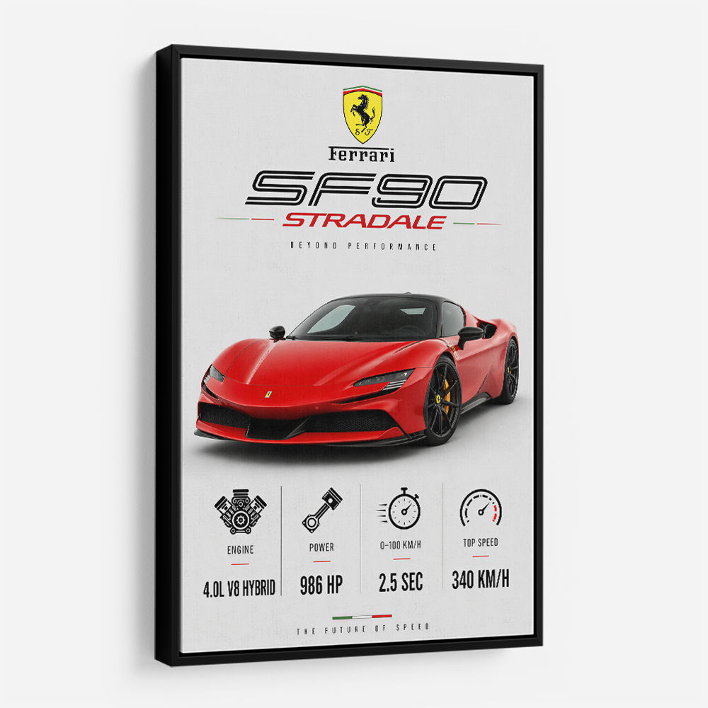 Ferrari SF90 Stradale Red Sports Car Wall Art