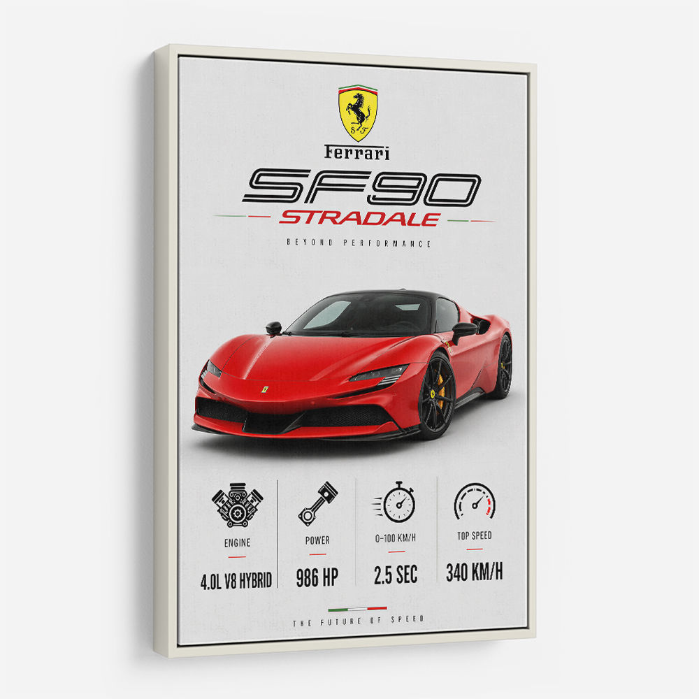 Ferrari SF90 Stradale Red Sports Car Wall Art