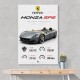 Monza SP2 Silver Yellow Stripes Wall Art