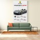Monza SP2 Silver Yellow Stripes Wall Art