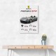 Monza SP2 Silver Yellow Stripes Wall Art