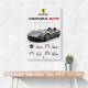 Monza SP2 Silver Yellow Stripes Wall Art