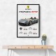 Monza SP2 Silver Yellow Stripes Wall Art