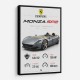 Monza SP2 Silver Yellow Stripes Wall Art