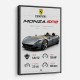 Monza SP2 Silver Yellow Stripes Wall Art