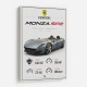 Monza SP2 Silver Yellow Stripes Wall Art