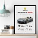 Monza SP2 Silver Yellow Stripes Wall Art
