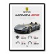 Monza SP2 Silver Yellow Stripes Wall Art