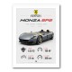 Monza SP2 Silver Yellow Stripes Wall Art