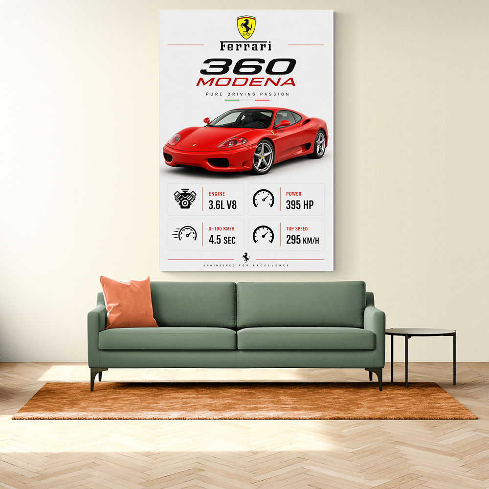Ferrari 360 Modena Sports Car Wall Art