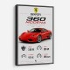 Ferrari 360 Modena Sports Car Wall Art