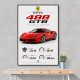 Ferrari 488 GTB Stats Wall Art