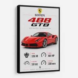 Ferrari 488 GTB Stats Wall Art