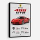 Ferrari 488 GTB Stats Wall Art