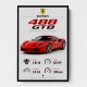 Ferrari 488 GTB Stats Wall Art