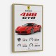 Ferrari 488 GTB Stats Wall Art