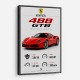 Ferrari 488 GTB Stats Wall Art