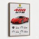 Ferrari 488 GTB Stats Wall Art
