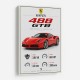 Ferrari 488 GTB Stats Wall Art
