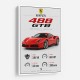Ferrari 488 GTB Stats Wall Art